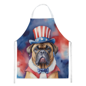 Patriotic American Apron (Dog Breed: Bullmastiff 5674, size: large)