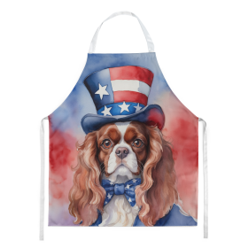 Patriotic American Apron (Dog Breed: Cavalier Spaniel 5679, size: large)