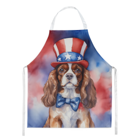Patriotic American Apron (Dog Breed: Cavalier Spaniel 5681, size: large)