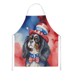 Patriotic American Apron (Dog Breed: Cavalier Spaniel 5682, size: large)