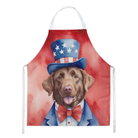 Patriotic American Apron (Dog Breed: Chesapeake Bay Retriever 5683, size: large)