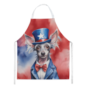 Patriotic American Apron (Dog Breed: Chinese Crested 5685, size: large)