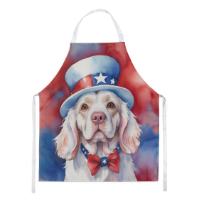 Patriotic American Apron (Dog Breed: Clumber Spaniel 5688, size: large)