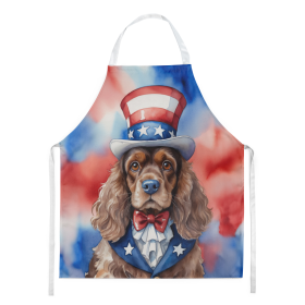 Patriotic American Apron (Dog Breed: Cocker Spaniel 5691, size: large)