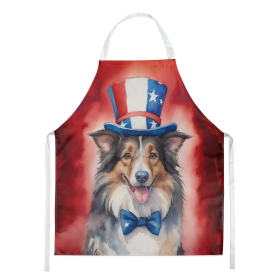Patriotic American Apron (Dog Breed: Collie 5694, size: large)