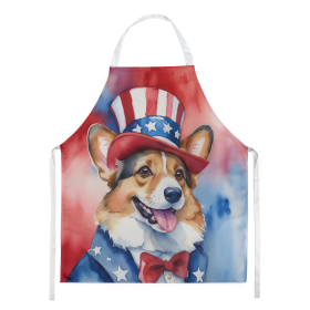 Patriotic American Apron (Dog Breed: Corgi 5695, size: large)