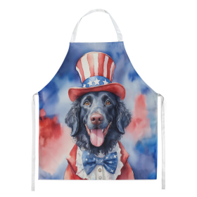 Patriotic American Apron (Dog Breed: Curly-Coated Retriever 5697, size: large)