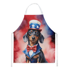Patriotic American Apron (Dog Breed: Dachshund 5698, size: large)