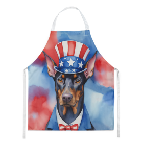 Patriotic American Apron (Dog Breed: Doberman Pinscher 5703, size: large)