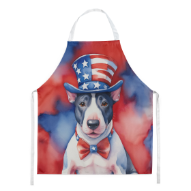 Patriotic American Apron (Dog Breed: English Bull Terrier 5705, size: large)