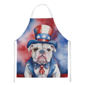 Patriotic American Apron (Dog Breed: English Bulldog 5707, size: large)