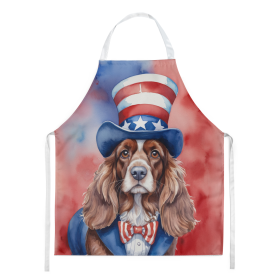 Patriotic American Apron (Dog Breed: English Cocker Spaniel 5708, size: large)