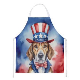 Patriotic American Apron (Dog Breed: English Foxhound 5710, size: large)