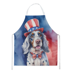 Patriotic American Apron (Dog Breed: English Setter 5711, size: large)