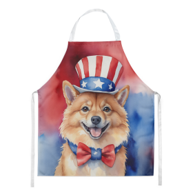 Patriotic American Apron (Dog Breed: Finnish Spitz 5713, size: large)