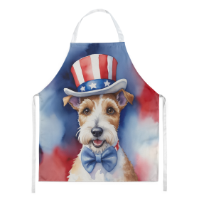 Patriotic American Apron (Dog Breed: Fox Terrier 5715, size: large)