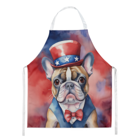 Patriotic American Apron (Dog Breed: French Bulldog 5717, size: large)