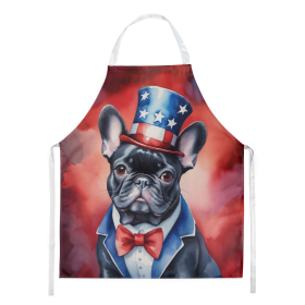 Patriotic American Apron (Dog Breed: French Bulldog 5718, size: large)