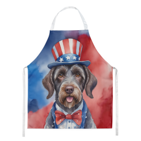 Patriotic American Apron (Dog Breed: German Wirehaired Pointer 5722, size: large)