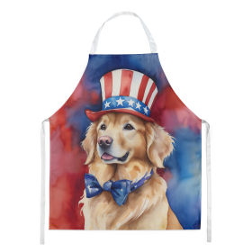 Patriotic American Apron (Dog Breed: Golden Retriever 5724, size: large)