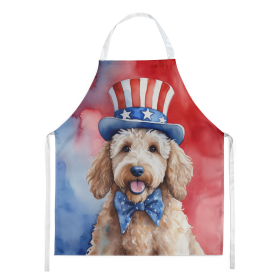 Patriotic American Apron (Dog Breed: Goldendoodle 5726, size: large)