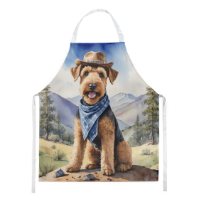 Cowboy Welcome Apron (Design: Airedale Terrier 5826, size: large)