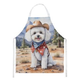 Cowboy Welcome Apron (Design: Bichon Frise 5853, size: large)