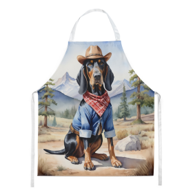 Cowboy Welcome Apron (Design: Black and Tan Coonhound 5854, size: large)