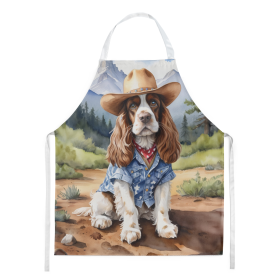 Cowboy Welcome Apron (Design: Cocker Spaniel 5882, size: large)