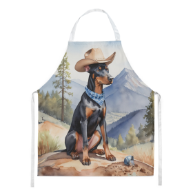 Cowboy Welcome Apron (Design: Doberman Pinscher 5891, size: large)