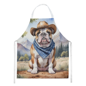 Cowboy Welcome Apron (Design: English Bulldog 5892, size: large)