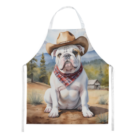 Cowboy Welcome Apron (Design: English Bulldog 5893, size: large)