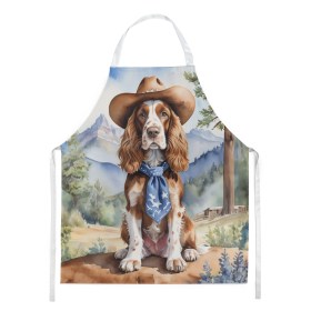 Cowboy Welcome Apron (Design: English Cocker Spaniel 5894, size: large)