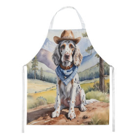 Cowboy Welcome Apron (Design: English Setter 5897, size: large)