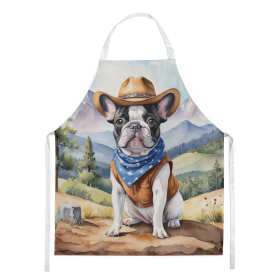 Cowboy Welcome Apron (Design: French Bulldog 5902, size: large)
