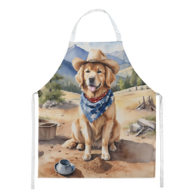 Cowboy Welcome Apron (Design: Golden Retriever 5909, size: large)