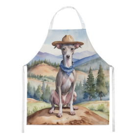 Cowboy Welcome Apron (Design: Italian Greyhound 5922, size: large)