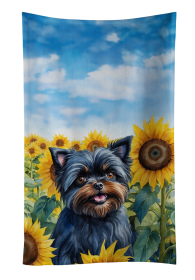 In Sunflowers Kitchen Towel (Dog Breed: Affenpinscher 6000, size: 25Hx15W)