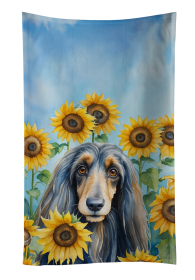 In Sunflowers Kitchen Towel (Dog Breed: Afghan Hound 6001, size: 25Hx15W)