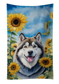 In Sunflowers Kitchen Towel (Dog Breed: Alaskan Malamute 6005, size: 25Hx15W)