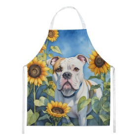 In Sunflowers Apron (Dog Breed: American Bulldog 6006, size: large)