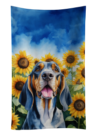 In Sunflowers Kitchen Towel (Dog Breed: American English Coonhound 6007, size: 25Hx15W)