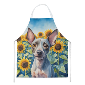 In Sunflowers Apron (Dog Breed: American Hairless Terrier 6010, size: large)