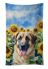 In Sunflowers Kitchen Towel (Dog Breed: Anatolian Shepherd 6012, size: 25Hx15W)
