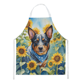 In Sunflowers Apron (Dog Breed: Australian Cattle Dog 6013, size: large)