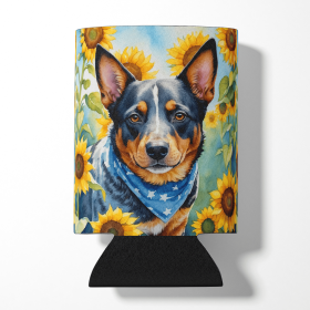 In Sunflowers Can or Bottle Hugger (Dog Breed: Australian Cattle Dog 6013, size: Can Hugger)