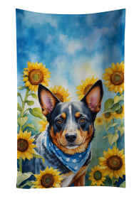In Sunflowers Kitchen Towel (Dog Breed: Australian Cattle Dog 6013, size: 25Hx15W)