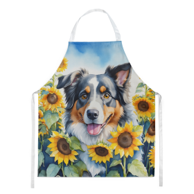 In Sunflowers Apron (Dog Breed: Australian Shepherd 6014, size: large)