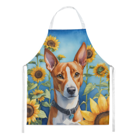In Sunflowers Apron (Dog Breed: Basenji 6016, size: large)