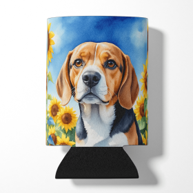 In Sunflowers Can or Bottle Hugger (Dog Breed: Beagle 6019, size: Can Hugger)